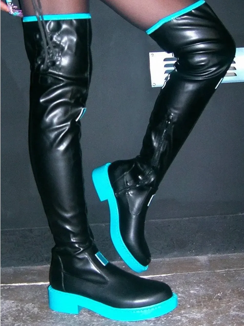 The Hatsune Miku Long Boots Black - KOI Footwear- Size 9